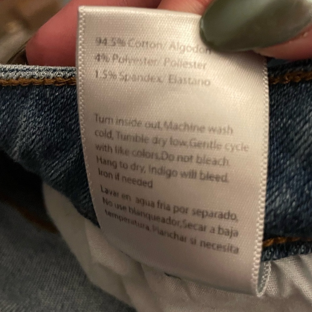 RISEN Jeans Distressed Two Tone Denim Straight Women Size 3 Boho Stretch Edgy - Picture 11 of 12